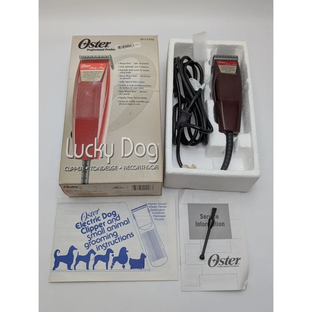 Oster Lucky Dog 113 Professional Clipper‎ Quiet Whisper Electric Animal Clippers